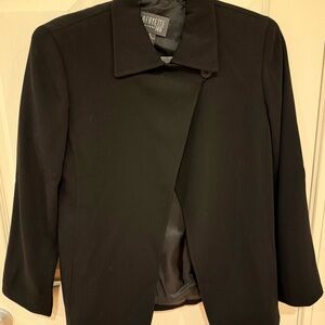 Women’s size 4 Lafayette 148 New York 100% wool black cross button blazer